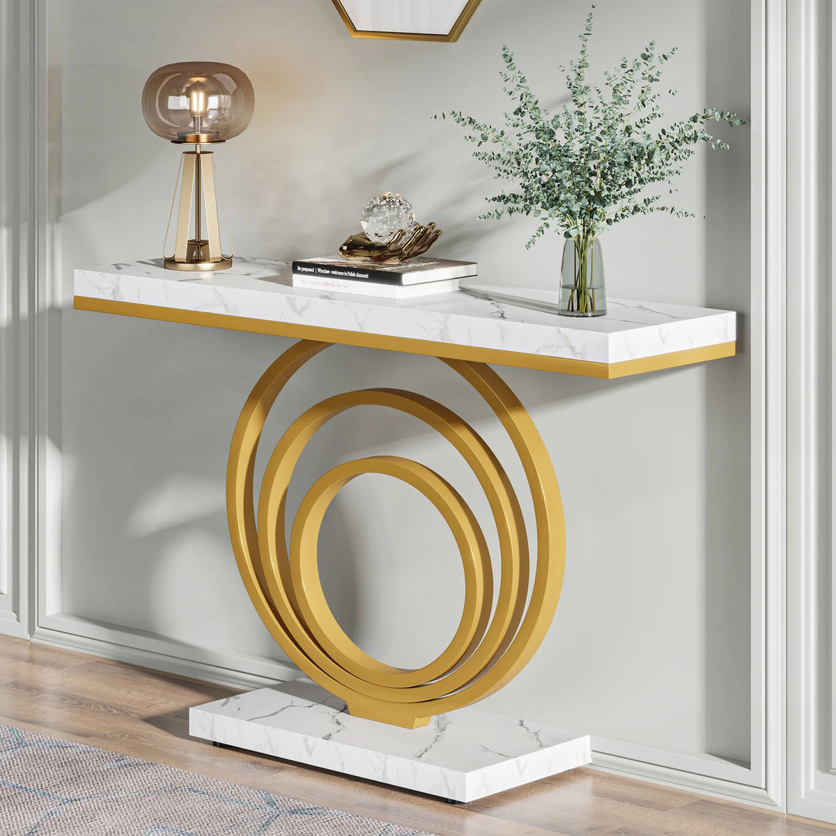 Tribesigns Modern Console Table With Unique Ring Design