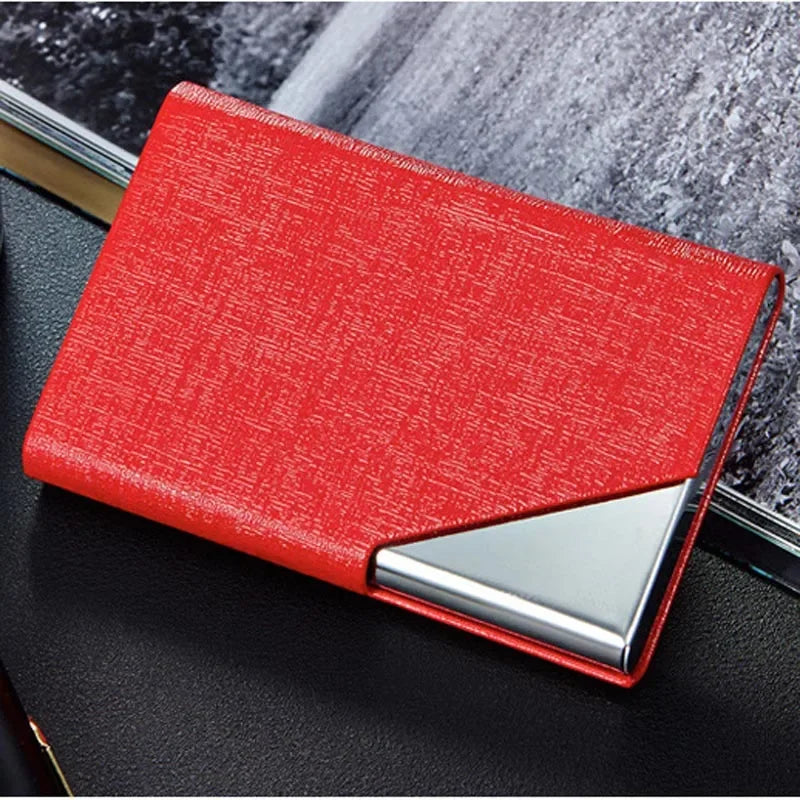 Metal Card Holder With Magnetic Cover Stainless Steel Wallet Case