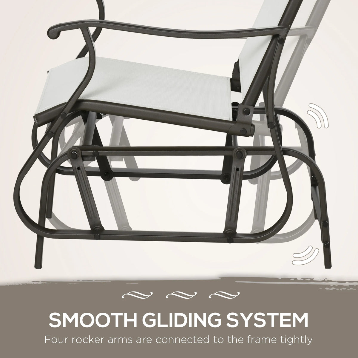 Outsunny Outdoor Gliding Rocking Chair Set With Bistro Table