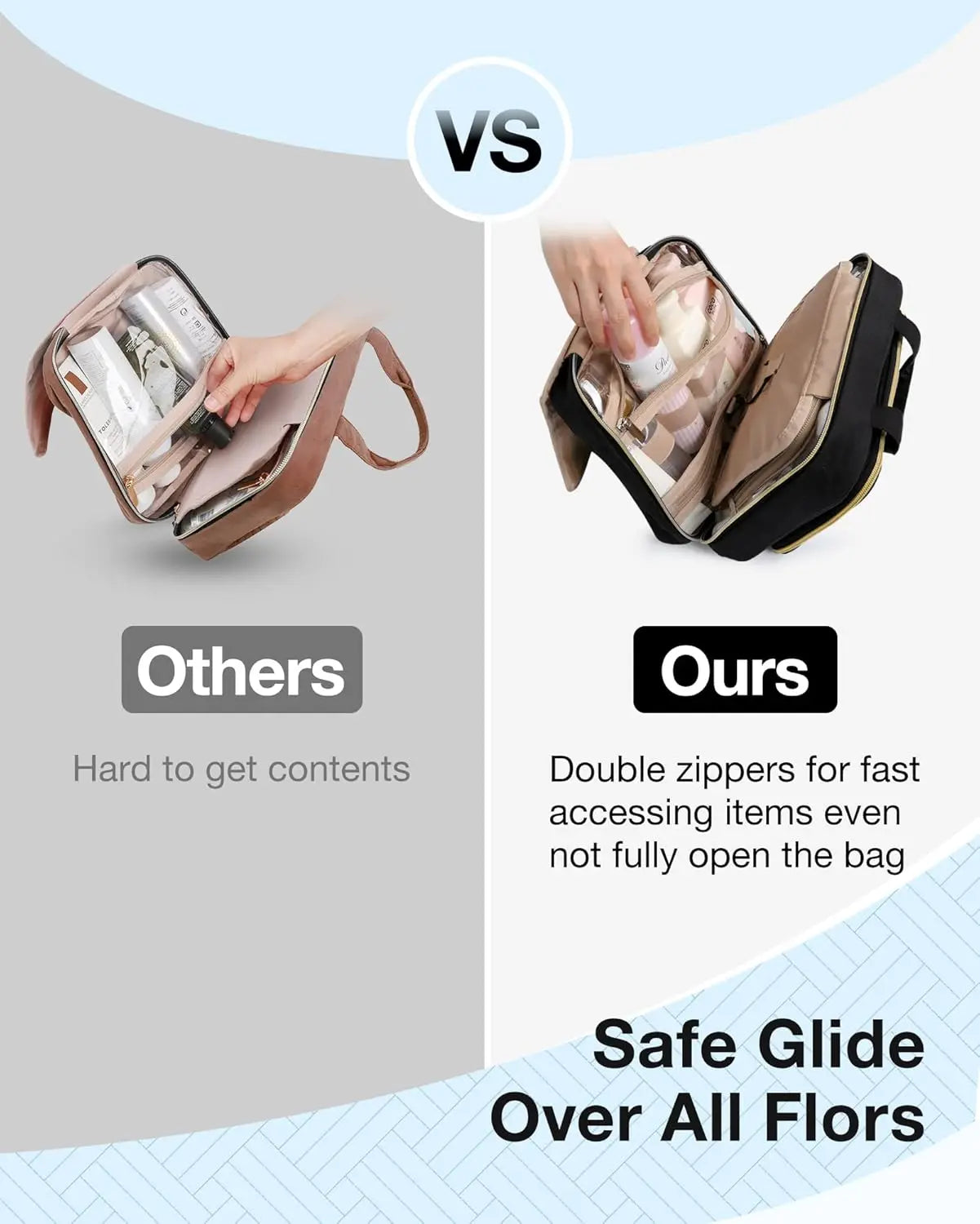 Hanging Toiletry Bag And TSA Transparent Cosmetic Organizer