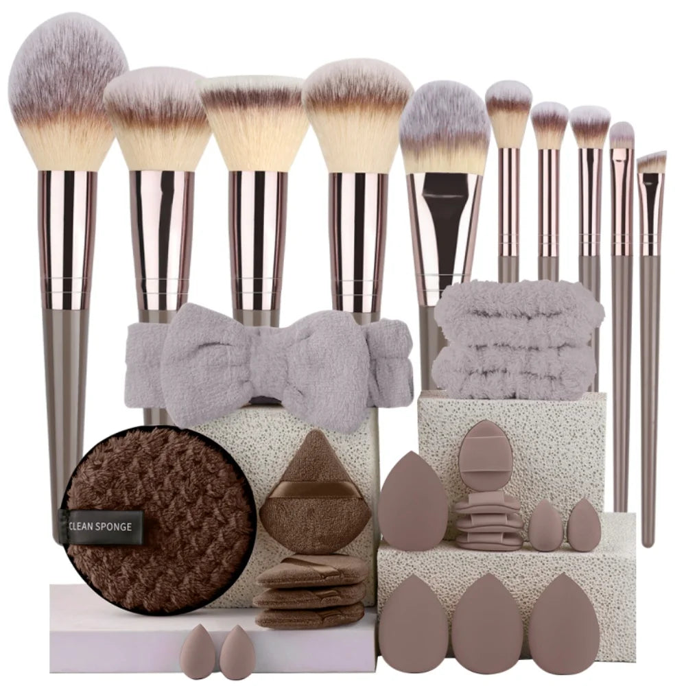 Premium Makeup Brushes Set 3-20 Pcs Synthetic Kabuki Tools
