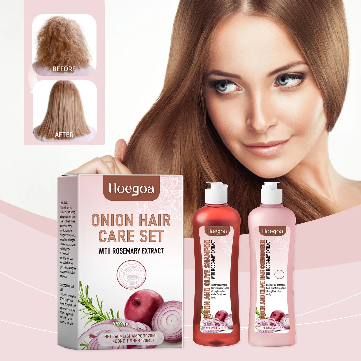 Rosemary Onion Hair Growth Shampoo And Conditioner For Damaged Hair
