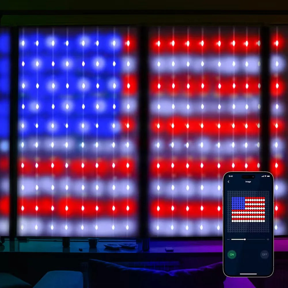 ELEGORRY Smart Music Sync LED Curtain Lights For Home Decor