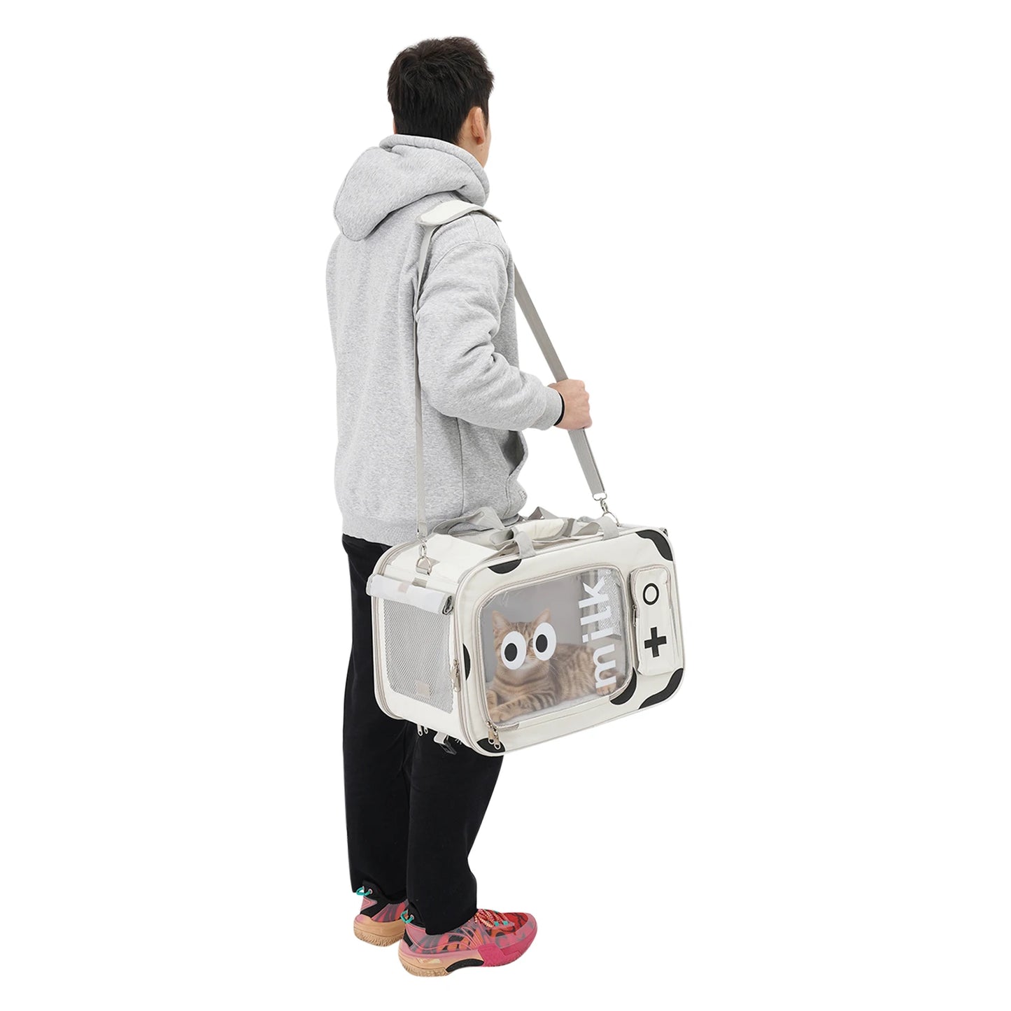 Collapsible Pet Backpack Carrier With Safety Harness For Cats