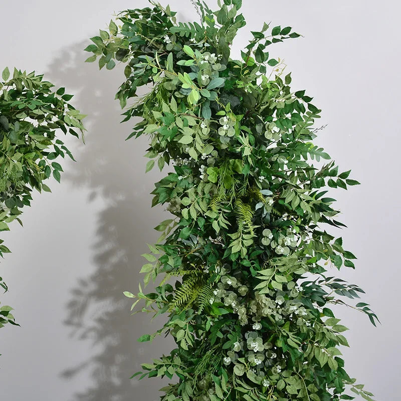 180Cm Artificial Cow Horn Flower & Green Plant Arrangement – Ideal for Proposal Scene, Wedding Arch Decor & Stunning Background