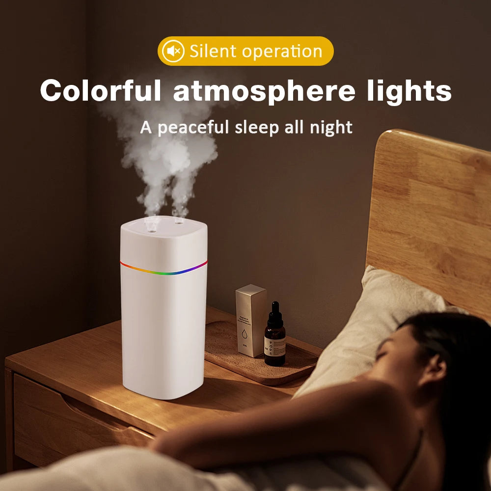 USB Portable Cool Mist Humidifier Aroma Diffuser With Night Light