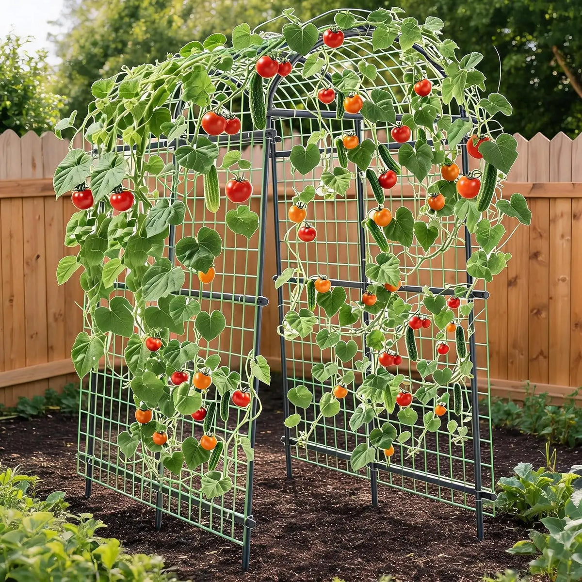 Tacleekii Metal Garden Arch Trellis For Climbing Plants