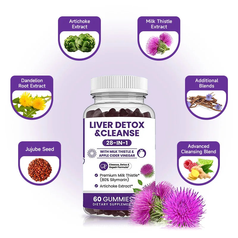 Liver Detox Gummies With Milk Thistle For Digestion And Immunity