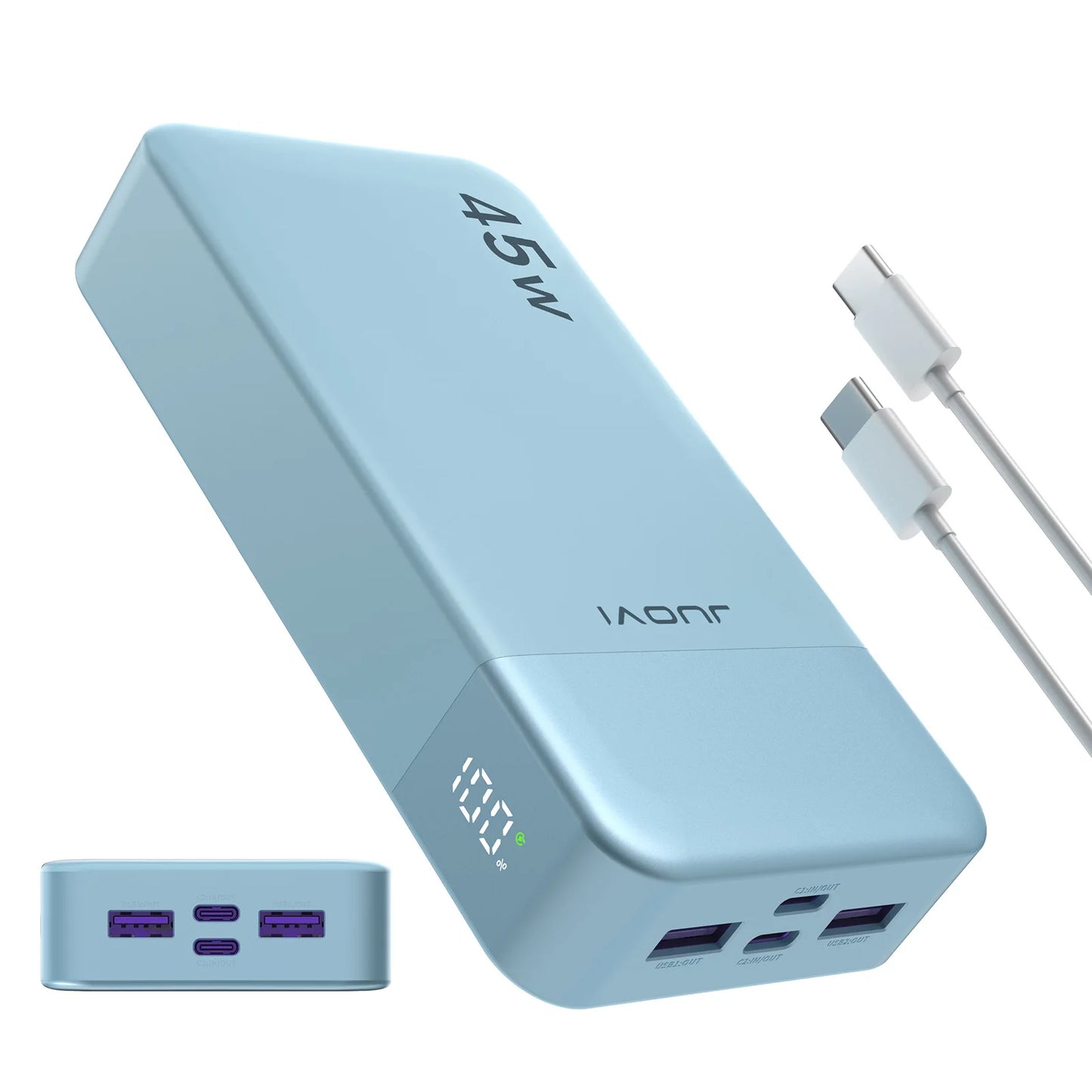 JUOVI Fast Charging Power Bank 45W Portable Charger With LED Display