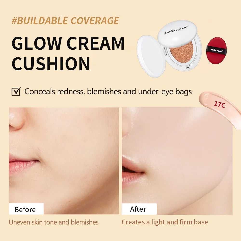 Ibcccndc Dewy Glow Cream Cushion Foundation Hydrating Long Wear