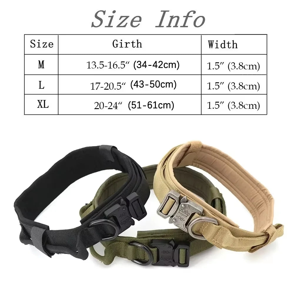 Adjustable Nylon Tactical Dog Harness And Collar Combo For All Sizes