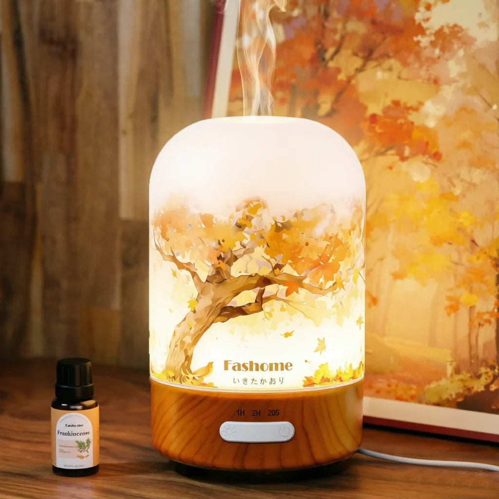 Fashome Essential Oil Diffuser Hand Blown Glass Auto Shut Off