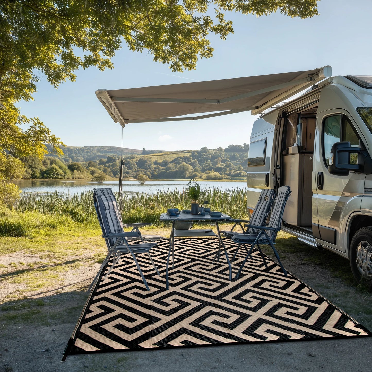 Outdoor Patio Rug Waterproof Reversible Polypropylene Mat