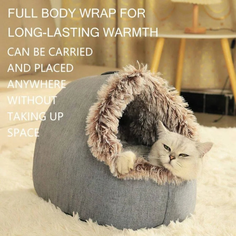 Soft Warm Cave Pet Bed Cozy Polyester House For Pets