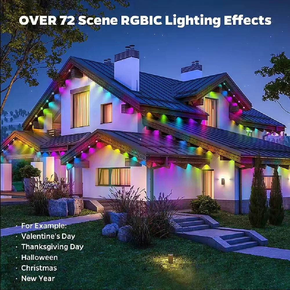 Smart Permanent Eaves Lights IP67 Waterproof LED String App Music