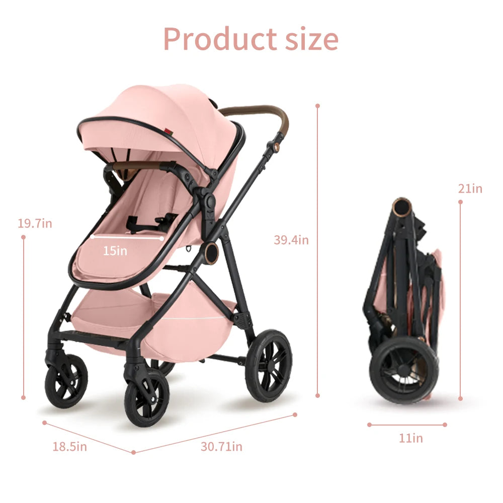 B.childhood 2 in 1 Baby Stroller Pram Foldable Pushchair Canopy