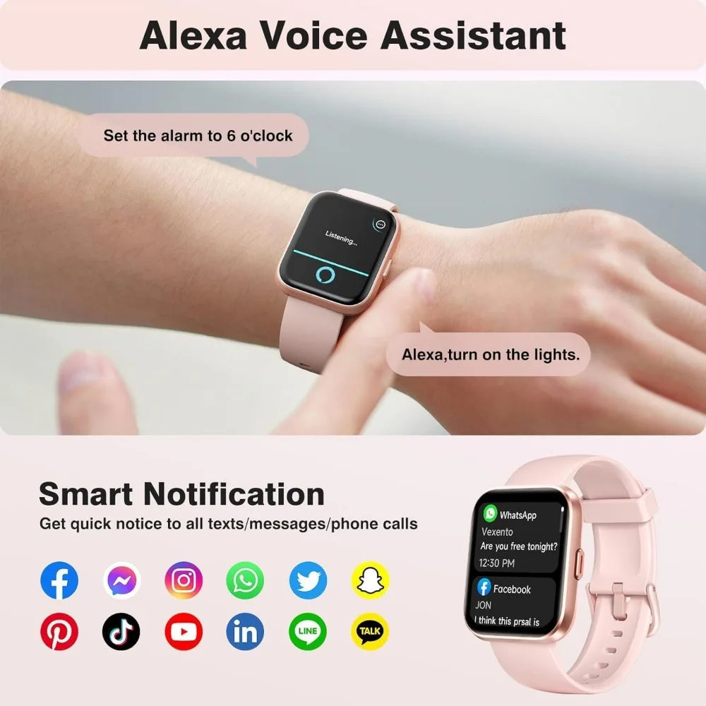 H96 Women Smartwatch With Alexa Bluetooth Calling Health Tracking Waterproof