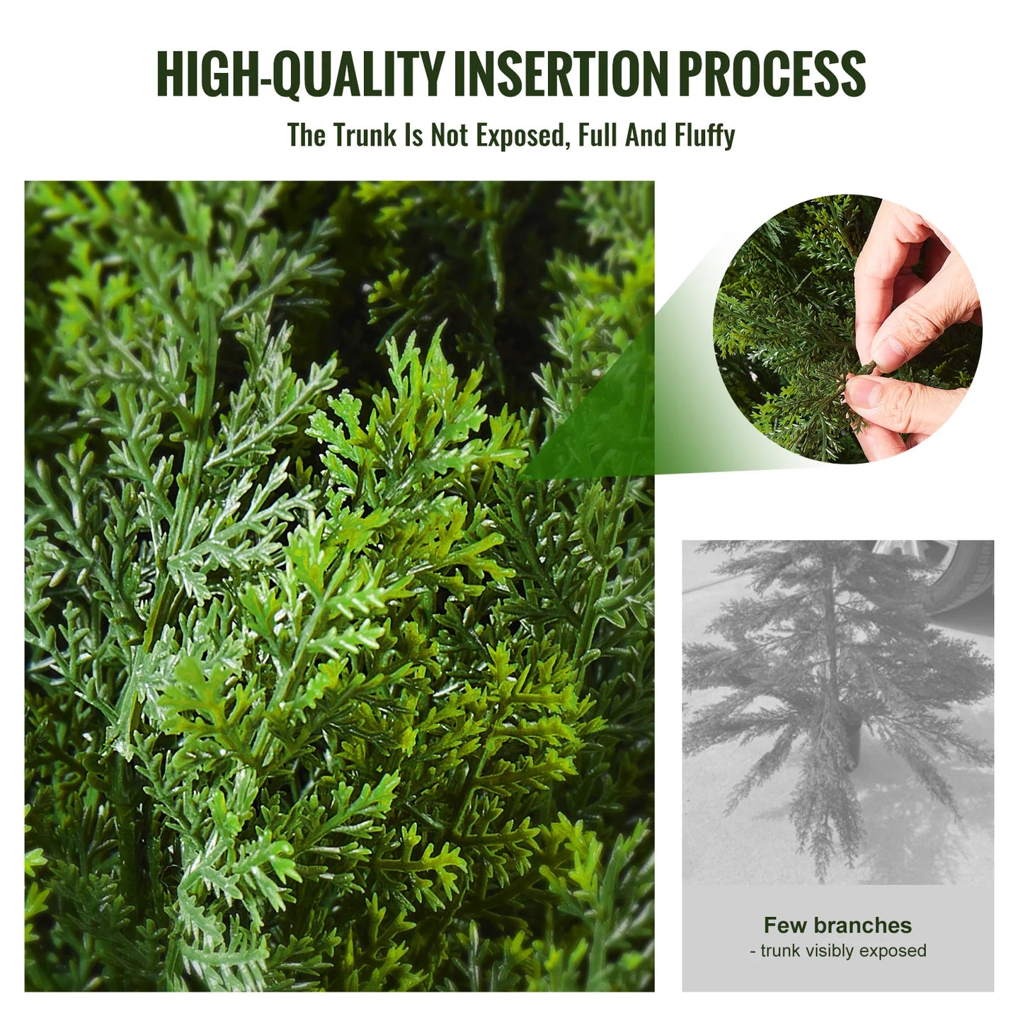 SucceBuy Artificial Cedar Topiary Evergreen Tree For Home Decor