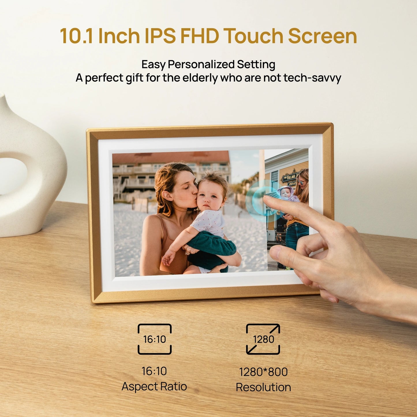 Arzopa Metal Digital Photo Frame With WiFi Touch Screen 32GB