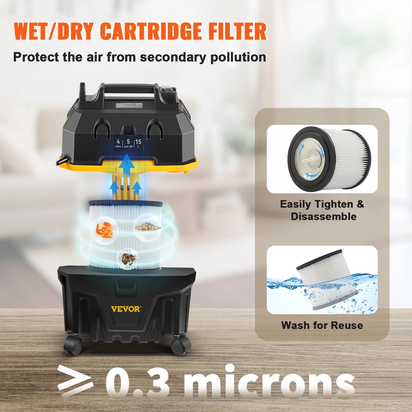 SucceBuy Portable Wet And Dry Vacuum Cleaner With 1200W Suction
