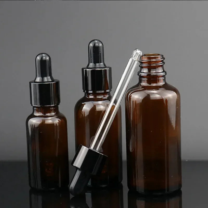 Brown Glass Dropper Bottles 30ml 50ml Refillable For Essential Oils