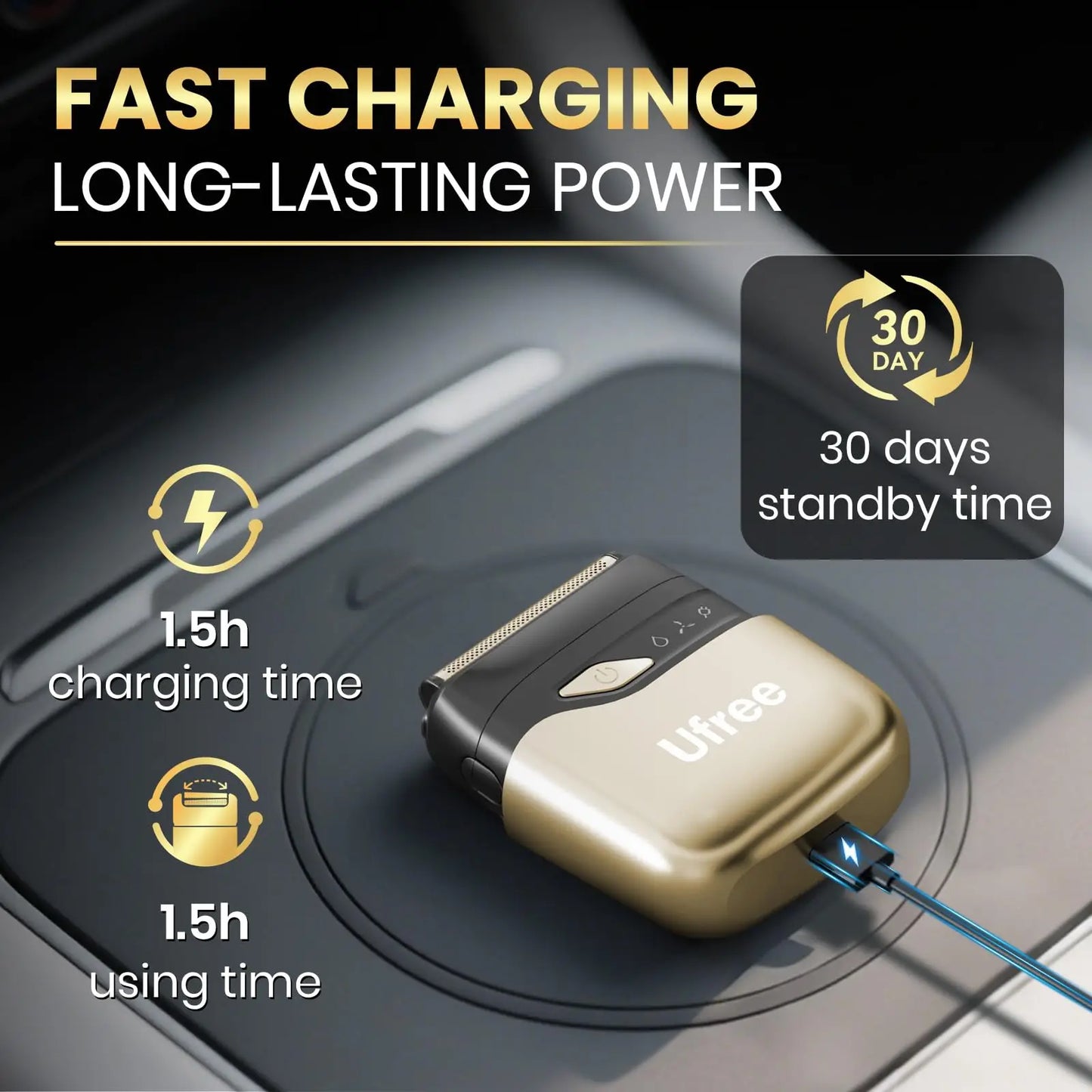 Ufree Foil Shaver For Men With 4 Floating Blades LED