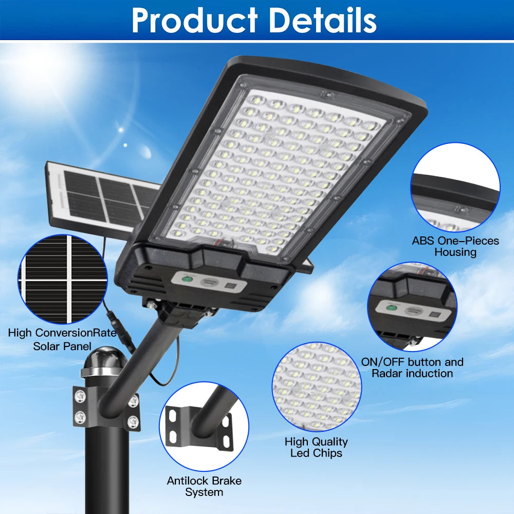 Waterproof Solar Street Light With Remote Control For Outdoor Use