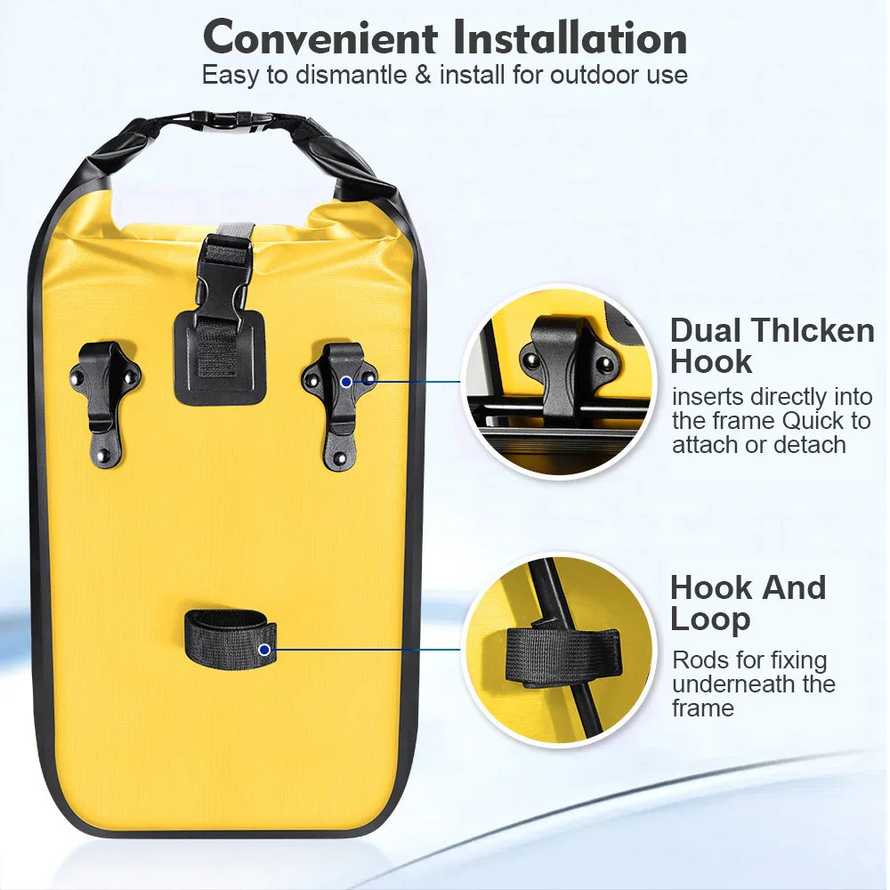 NEWBOLER Waterproof Front Fork Bag 10L-20L Quick Release Bicycle Bag