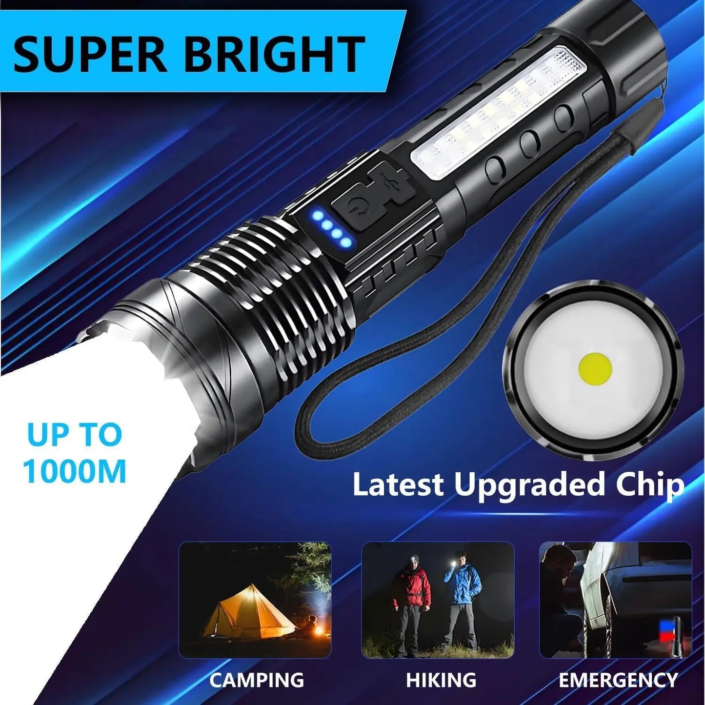 Two Pack Rechargeable Flashlight With Zoomable LED