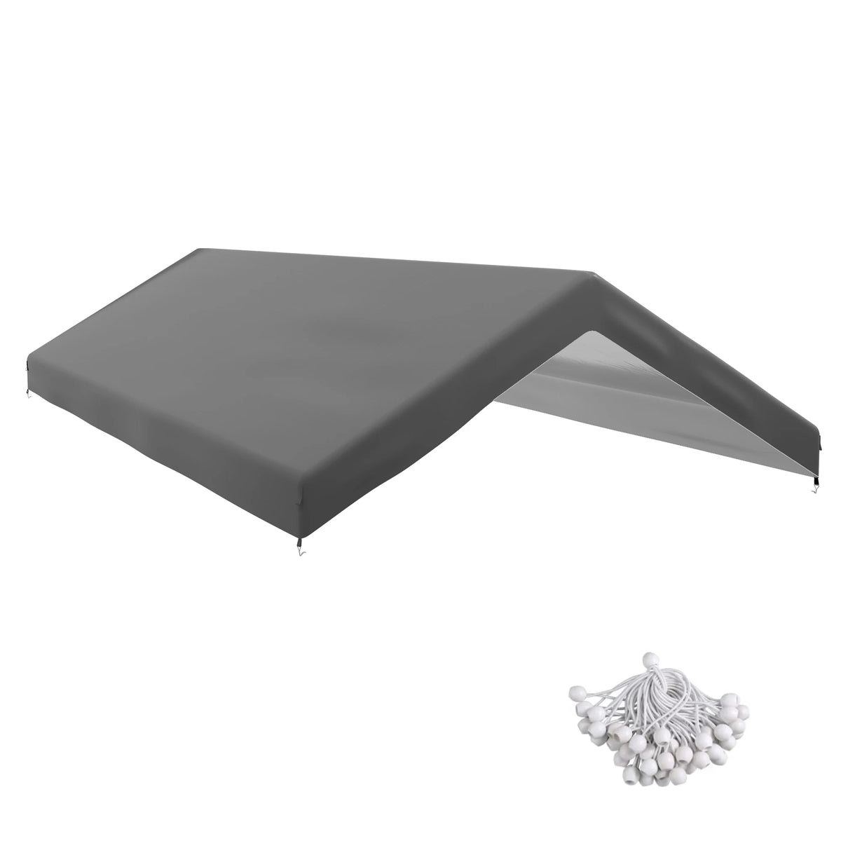 Outsunny Carport Canopy Replacement Cover With Bungee Cords
