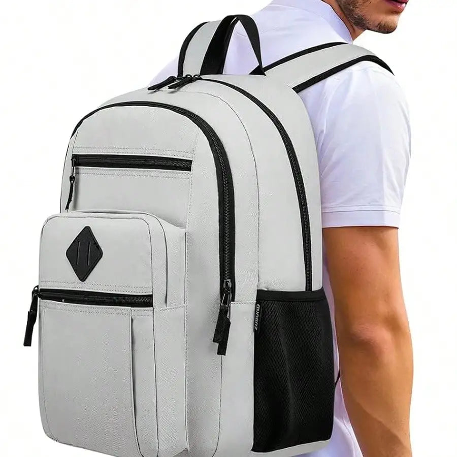 Unisex Cotton Backpack With Laptop Compartment And Bottle Holder