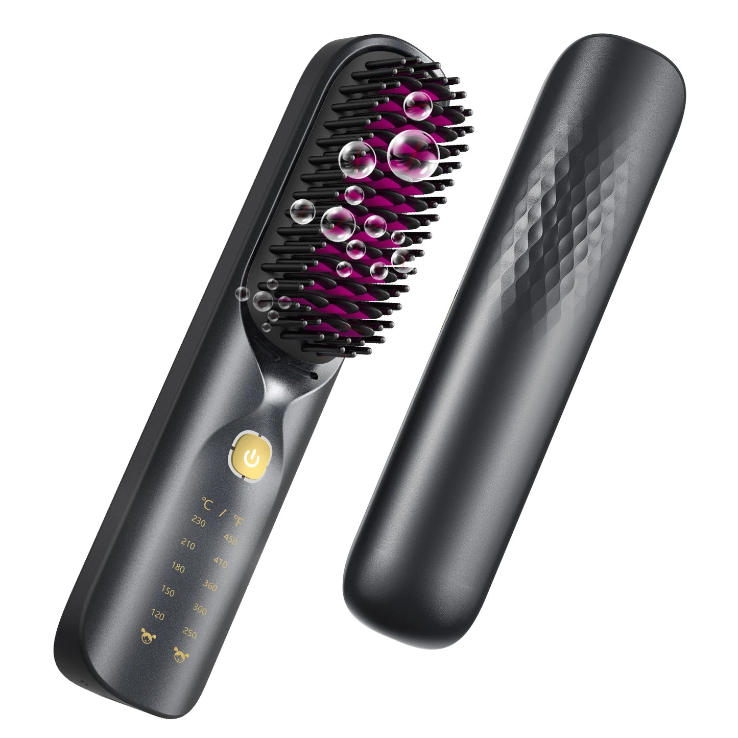 BOPCAL Cordless Hair Straightener Brush 10000mAh LED Display Negative Ions