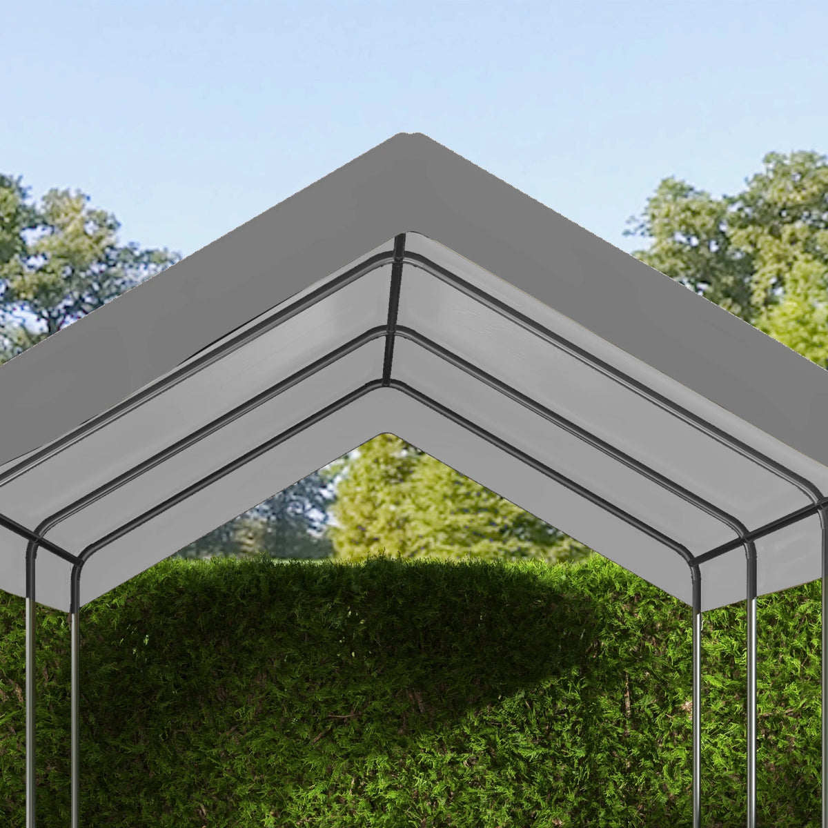 Outsunny Carport Canopy Replacement Cover With Bungee Cords