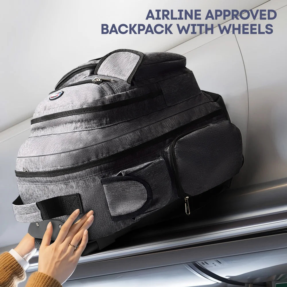 New York XPress Wheeled Travel Backpack Carry-On Luggage