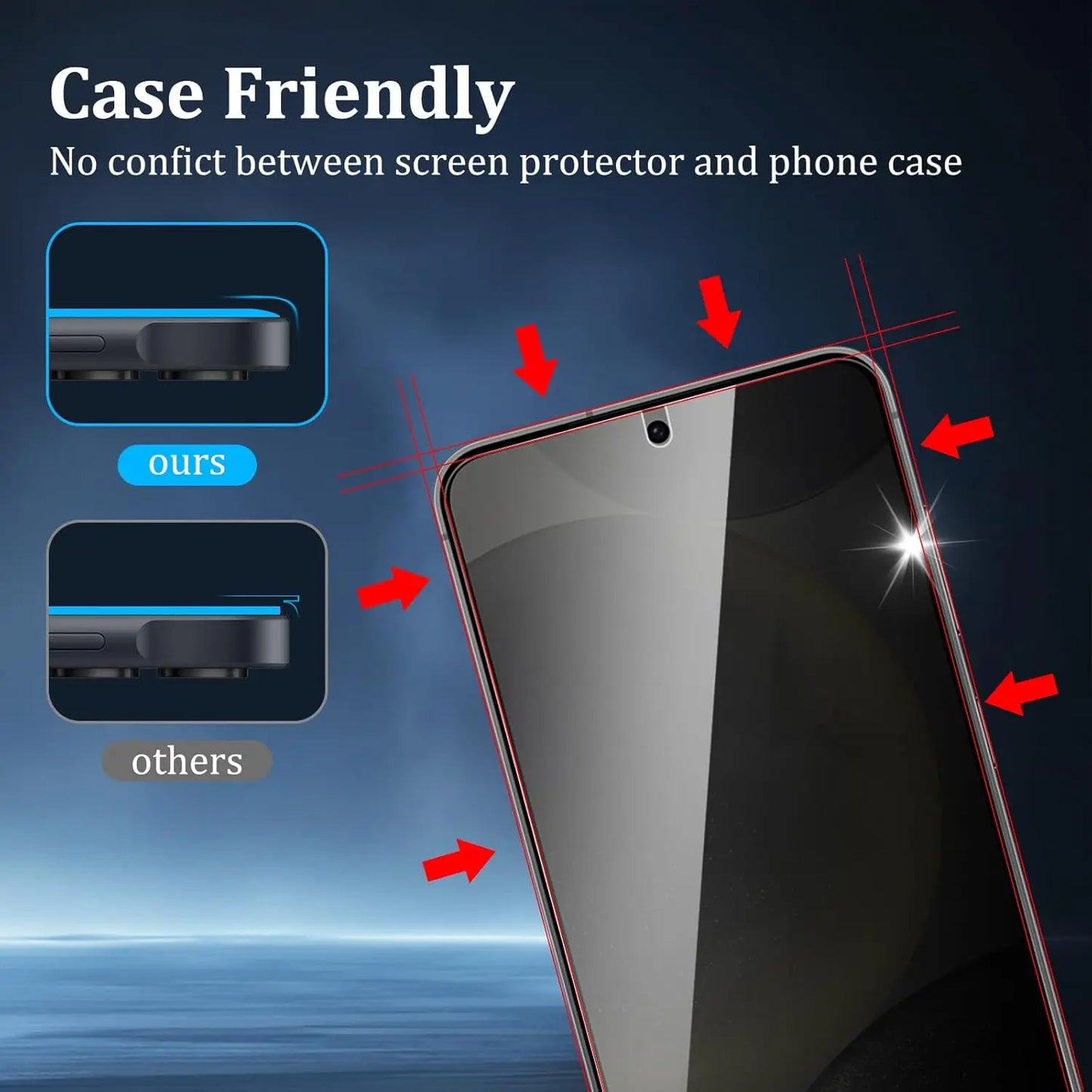 Anti Spy Screen Protector Tempered Glass For Samsung S25 5G
