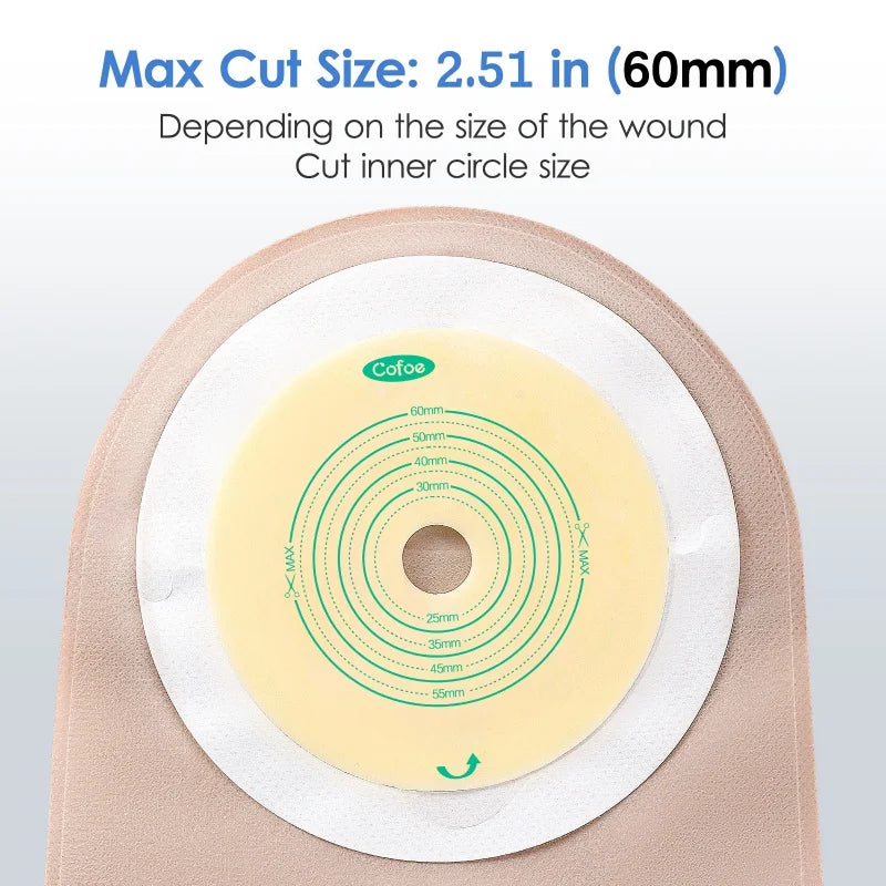 Cofoe Colostomy Bags One Piece Drain Valve Pouch For Adults