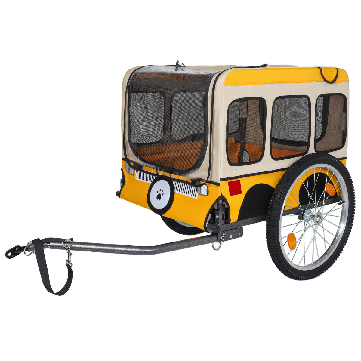 Foldable Dog Bike Trailer with All Terrain Wheels and Flag