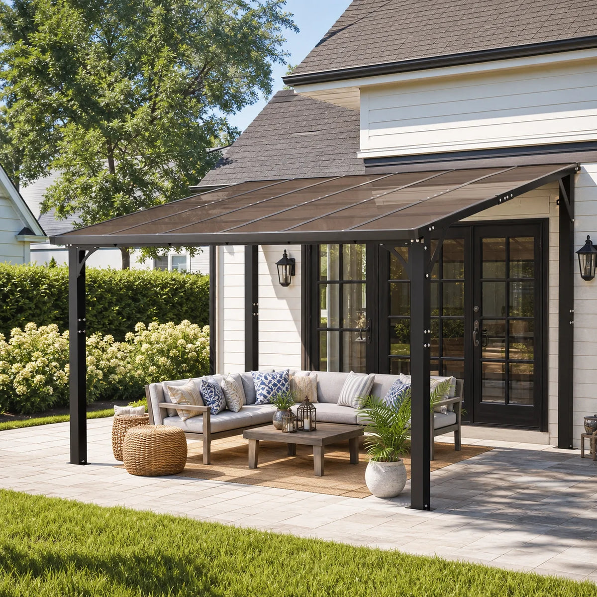 Hardtop Gazebo With Tinted Polycarbonate Roof For Outdoor Patios