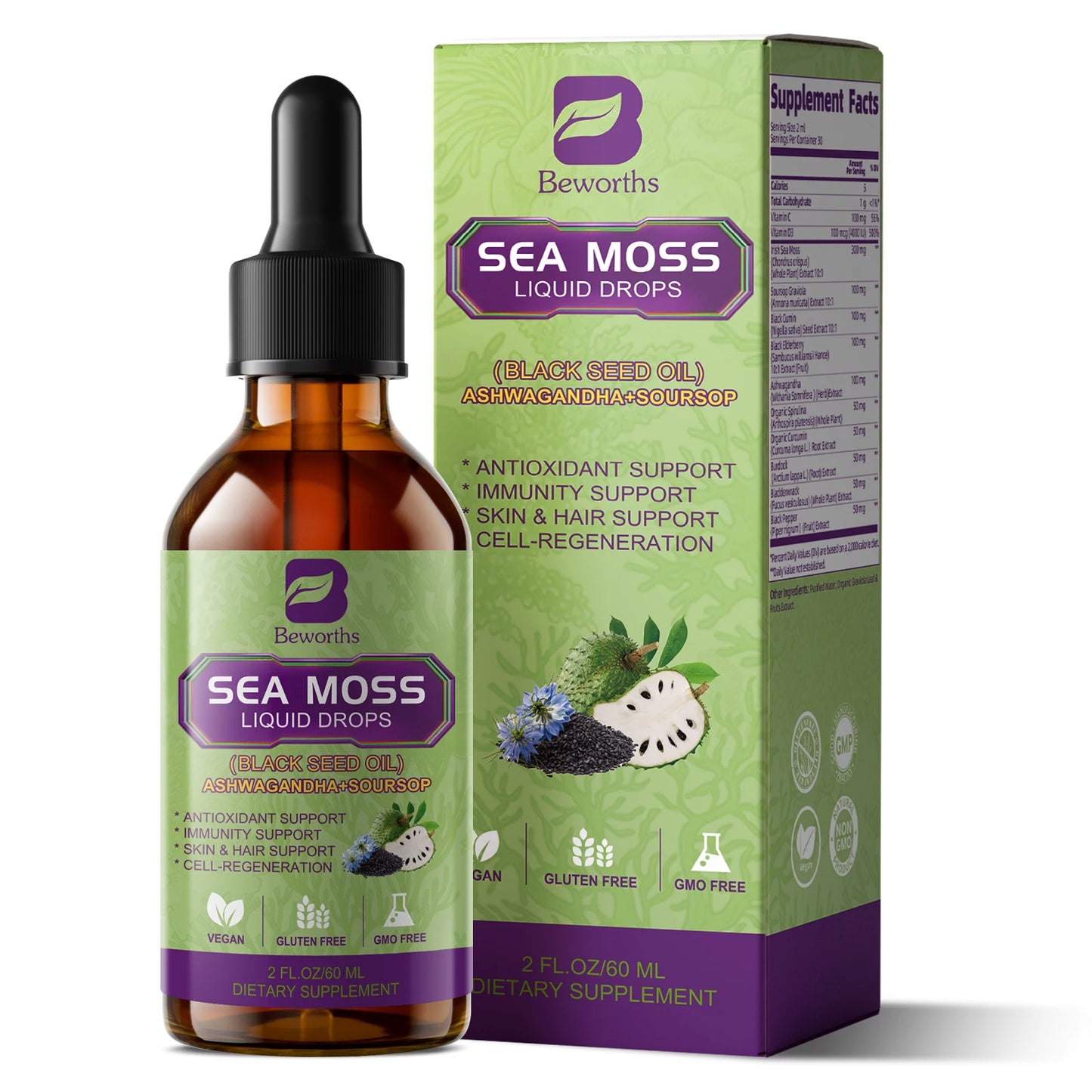 Beworths Sea Moss Extract Drops Immunity, Digestion And Kidney Health