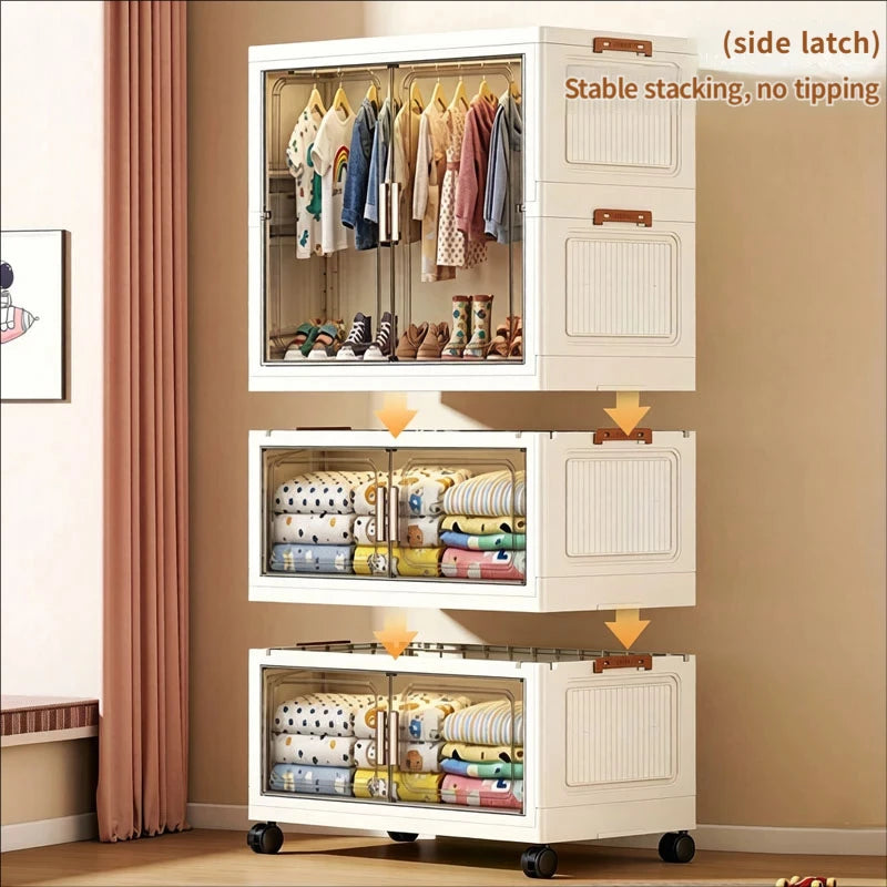 Dustproof Foldable Plastic Storage Wardrobe Cabinet Organizer