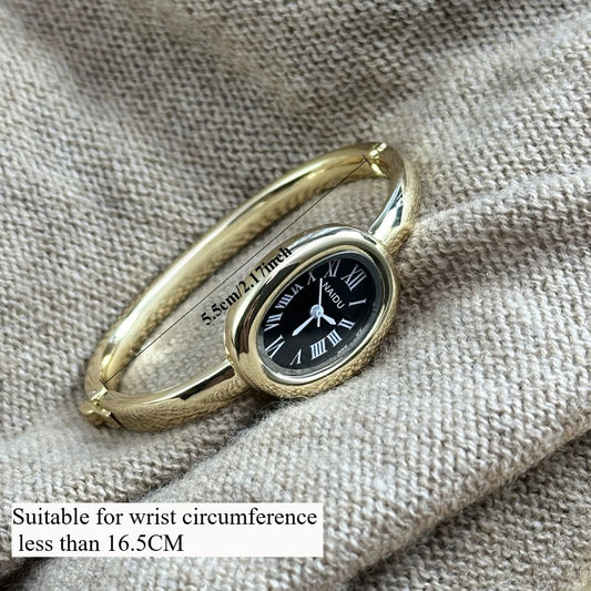 Zkceenier Stainless Steel Bracelet Watch Gold Dial Ladies Wristwatch