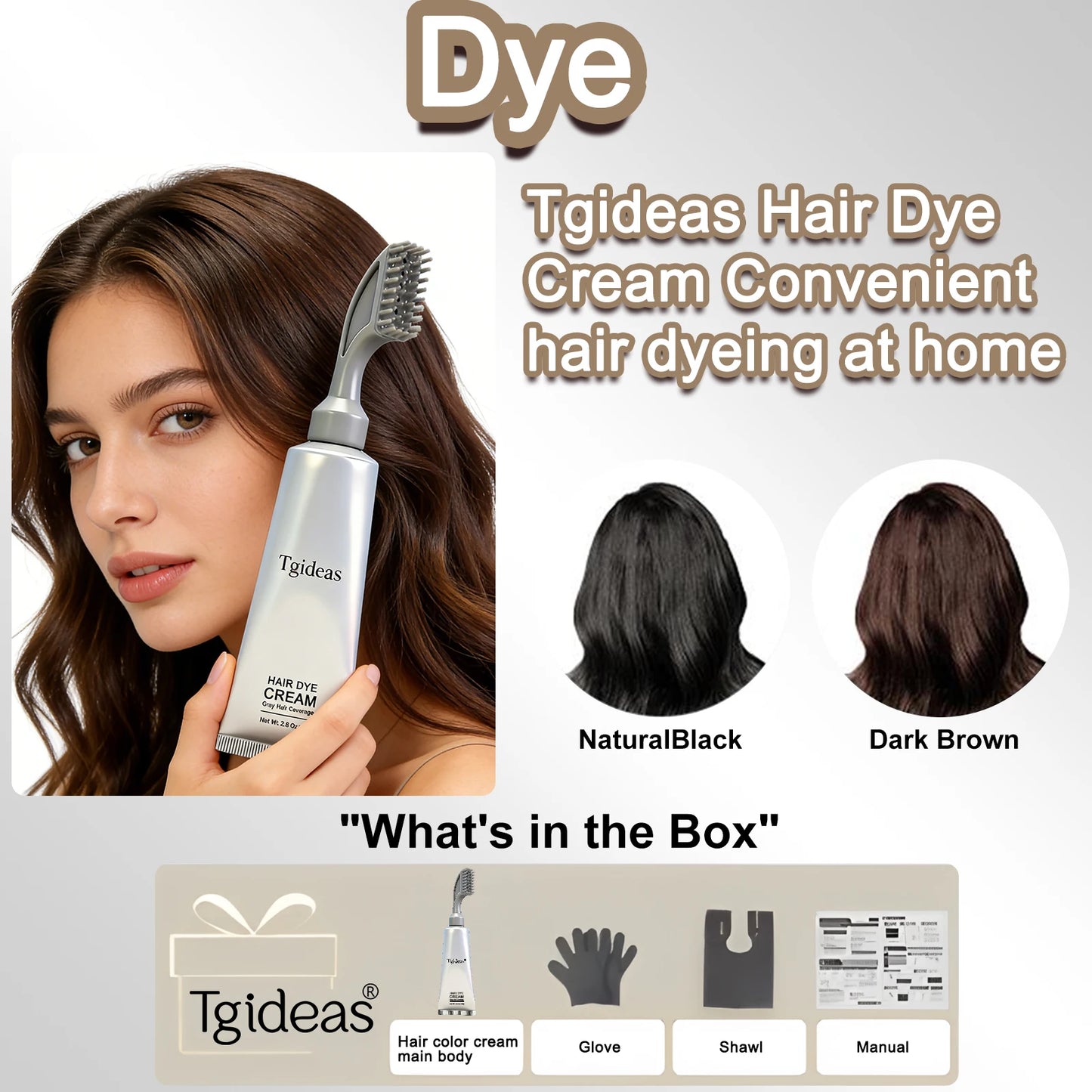 Tgideas Hair Dye Comb and Cream For Complete Coverage