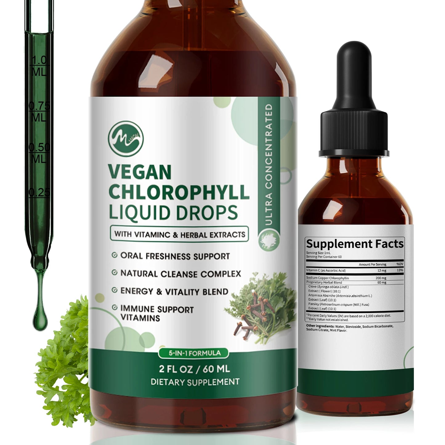 MINCH Chlorophyll Liquid Drops 4X Concentrated Immune Support