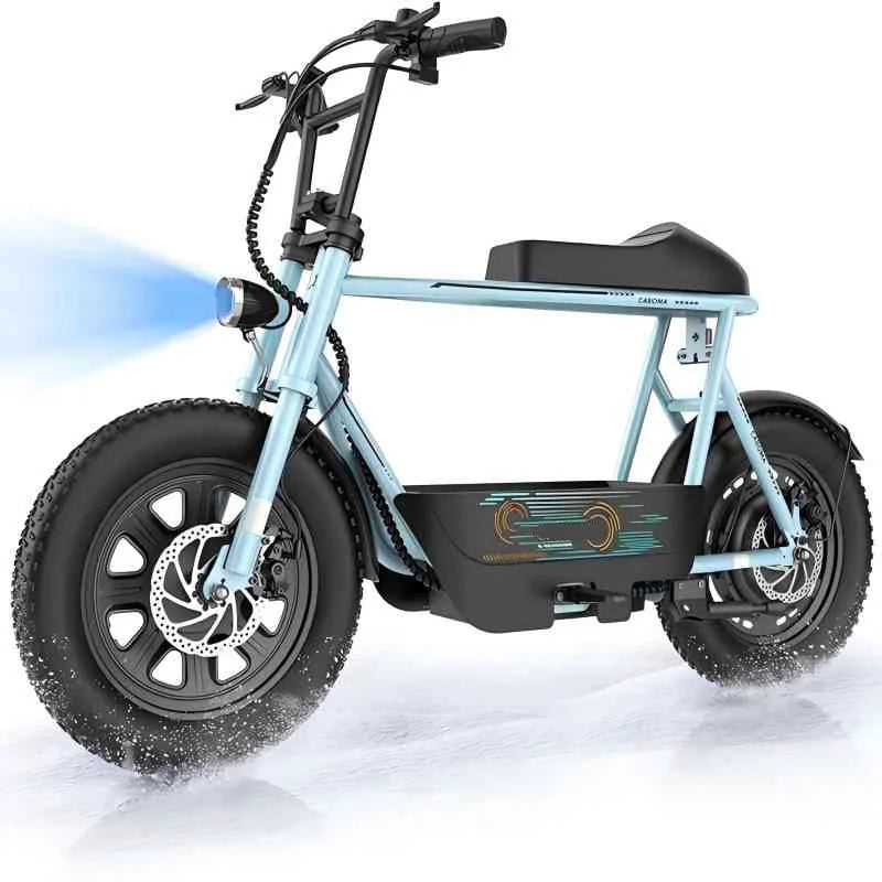 Electric Scooter With Seat, Suspension, Fat Tires And Cargo Basket