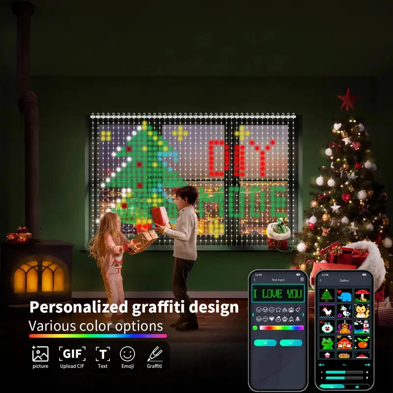 App Controlled Led Curtain Lights Music Mode Waterproof Design