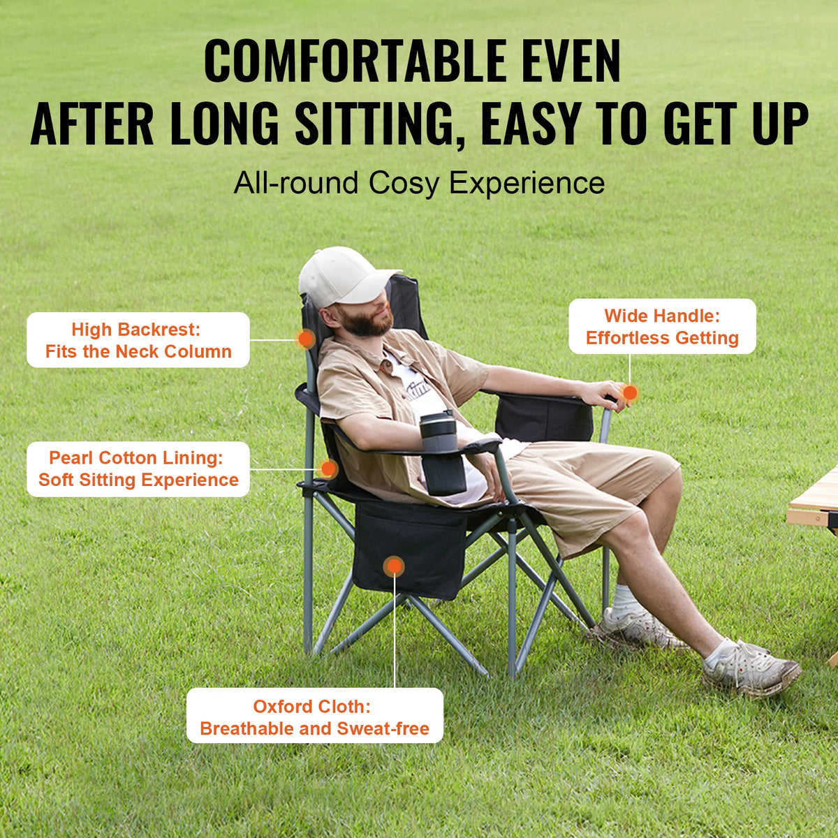 SucceBuy Outdoor Folding Camping Chair For Hiking Beach And Travel