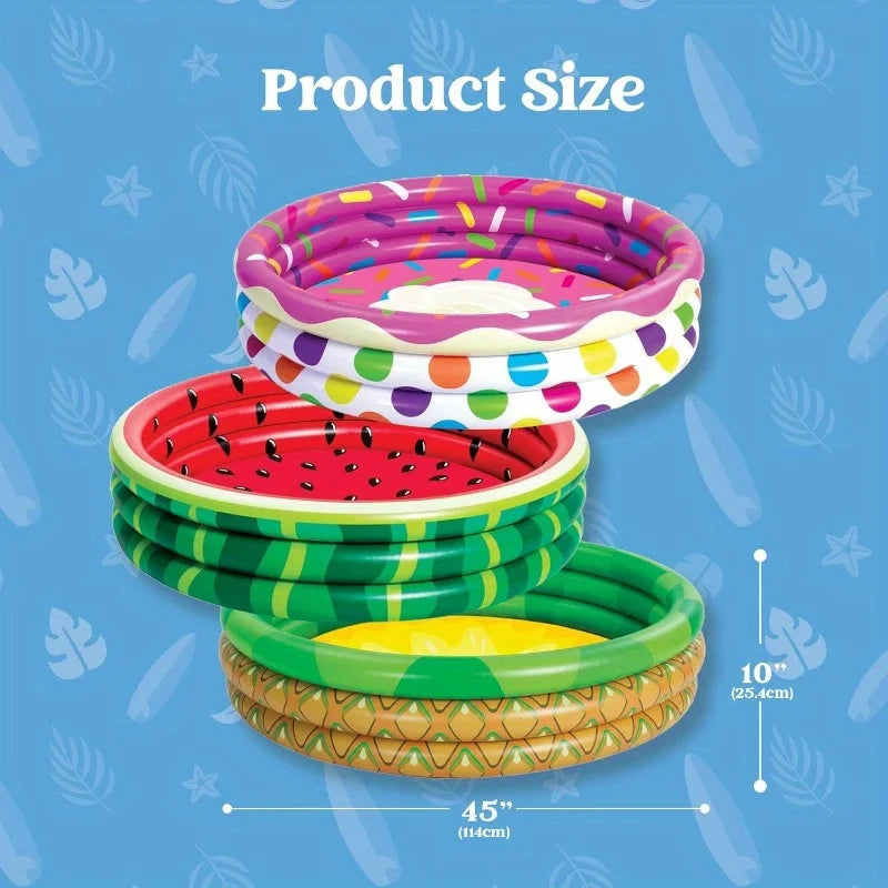 Joyfy 3 Pack Inflatable Kiddie Pools Set With Fun Patterns