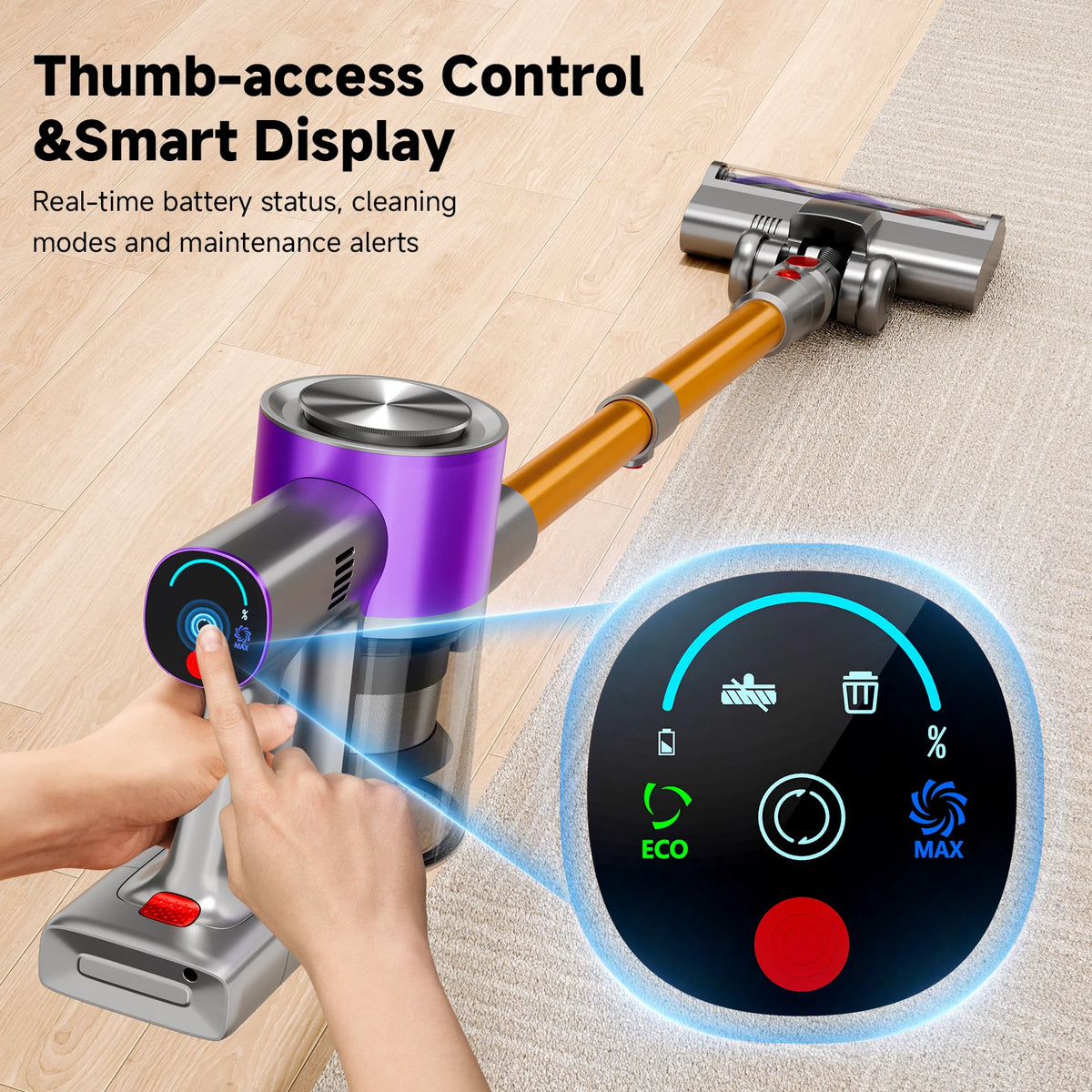 Honki Cordless Stick Vacuum Cleaner Led Display Hepa Filter Turbo