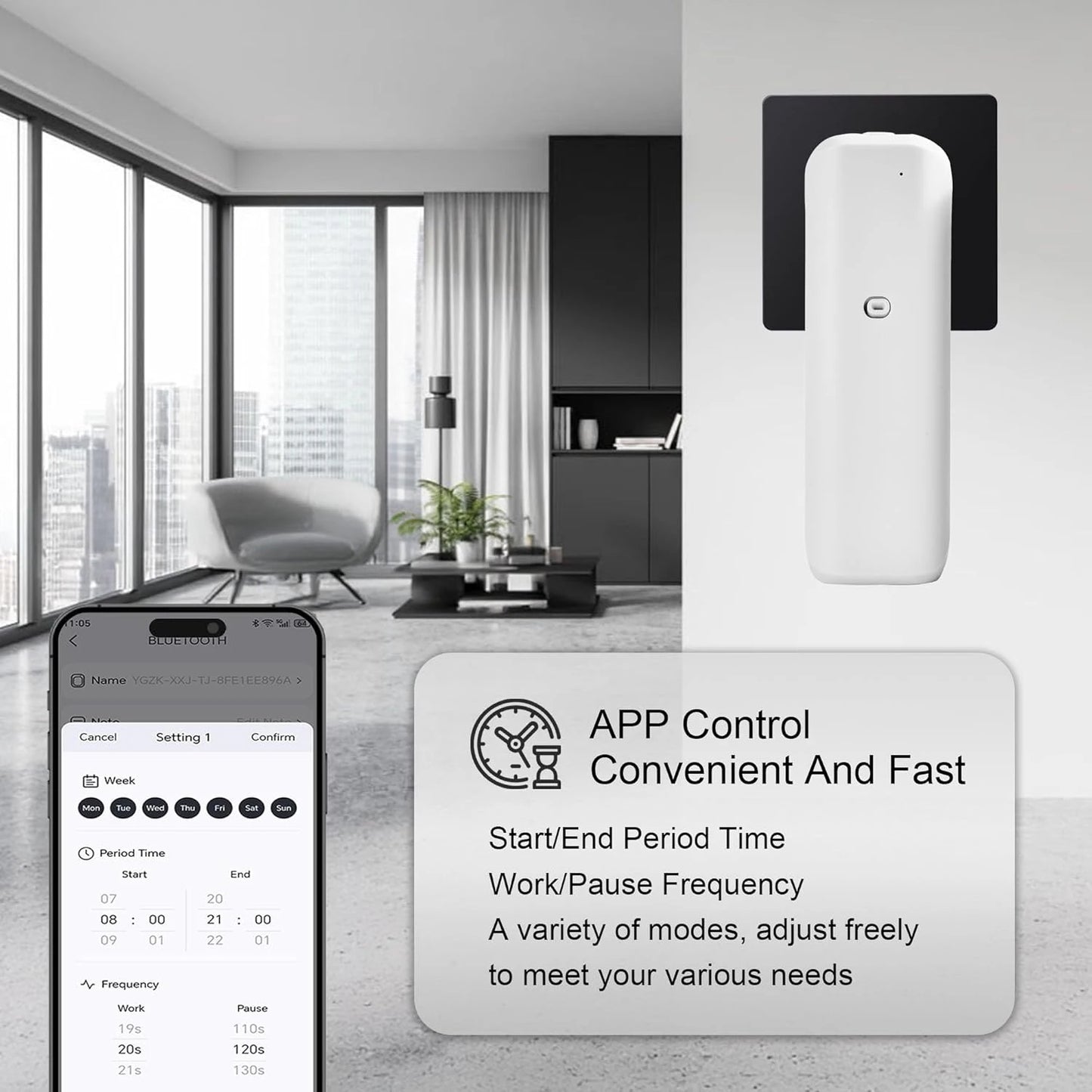 NAMSTE Plug In Smart Bluetooth Oil Diffuser Rooms Waterless Aromatherapy