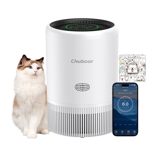 Chuboor Smart Air Purifier With Alexa PM25 HEPA For Bedroom